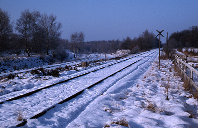 Järnvägen vid Brandeborg gården, 1960-tal. 